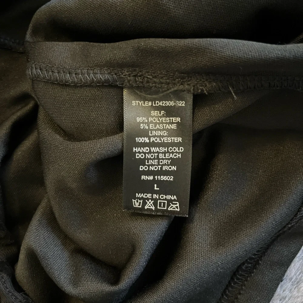 Deja Vu Black Velvet Burnout Overlay Mini Dress long sleeve evening Large EUC - Picture 15 of 16